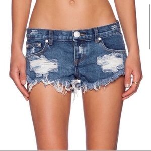 One Teaspoon Distressed Denim Shorts